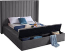Kiki Grey Velvet Full Bed (3 Boxes) - Town Of Bargains Furniture - NY