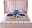 Kiki Pink Velvet King Bed (3 Boxes) - Town Of Bargains Furniture - NY