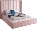 Kiki Pink Velvet Queen Bed (3 Boxes) - Town Of Bargains Furniture - NY