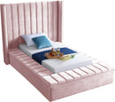 Kiki Pink Velvet Twin Bed (3 Boxes) - Town Of Bargains Furniture - NY