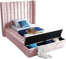 Kiki Pink Velvet Twin Bed (3 Boxes) - Town Of Bargains Furniture - NY