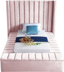 Kiki Pink Velvet Twin Bed (3 Boxes) - Town Of Bargains Furniture - NY