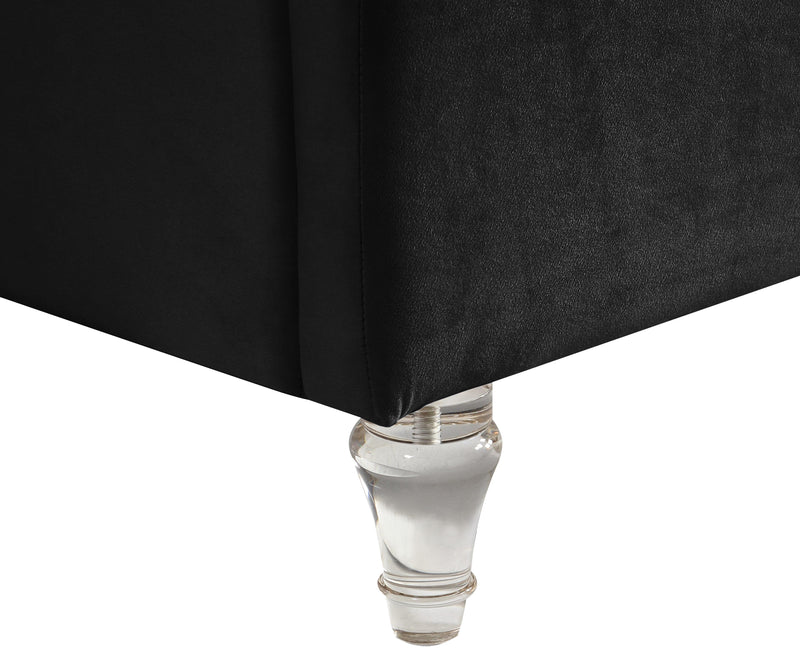 Kira Black Velvet Queen Bed - Town Of Bargains Furniture - NY