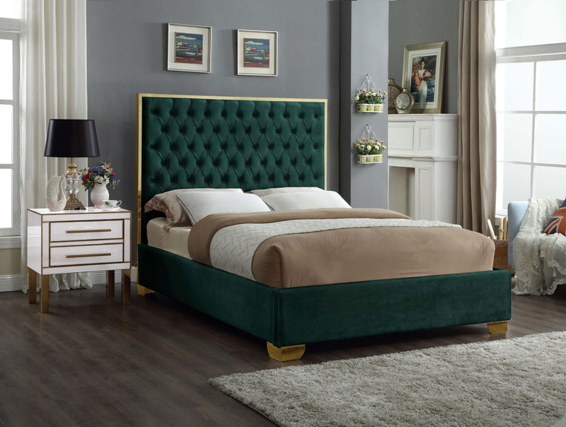 Lana Green Velvet Queen Bed - Town Of Bargains Furniture - NY