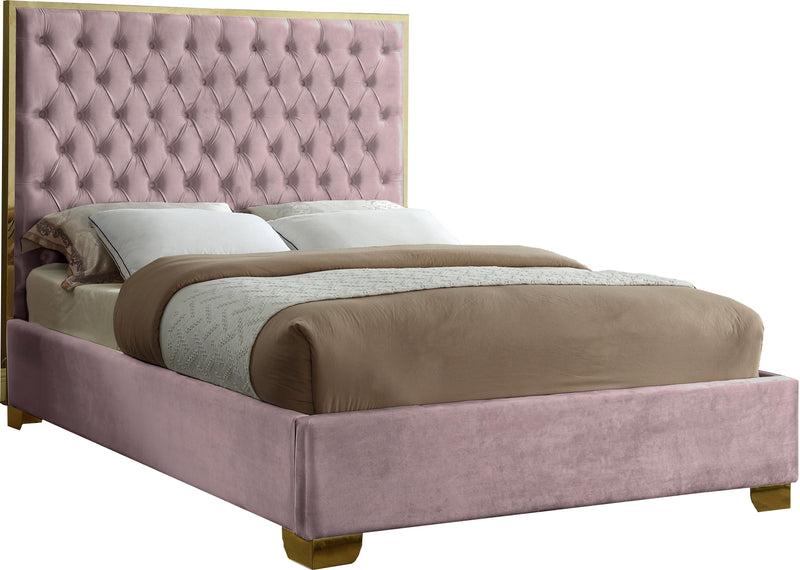 Lana Pink Velvet Queen Bed - Town Of Bargains Furniture - NY