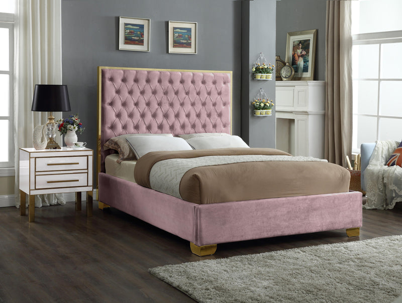 Lana Pink Velvet Queen Bed - Town Of Bargains Furniture - NY