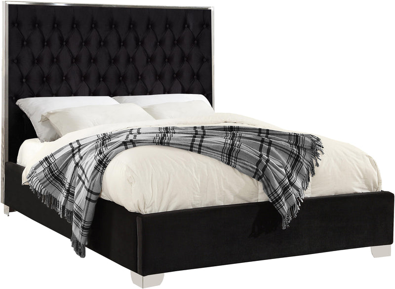 Lexi Black Velvet King Bed - Town Of Bargains Furniture - NY