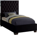 Lexi Black Velvet Twin Bed - Town Of Bargains Furniture - NY