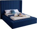Kiki Navy Velvet Full Bed (3 Boxes) - Town Of Bargains Furniture - NY