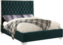 Lexi Green Velvet Queen Bed