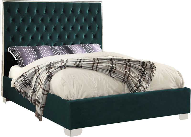 Lexi Green Velvet Queen Bed - Town Of Bargains Furniture - NY