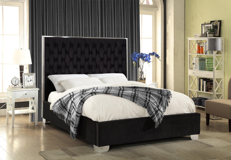 Lexi Black Velvet King Bed - Town Of Bargains Furniture - NY