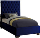 Lexi Navy Velvet Twin Bed - Town Of Bargains Furniture - NY