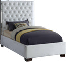 Lexi White Velvet Twin Bed - Town Of Bargains Furniture - NY