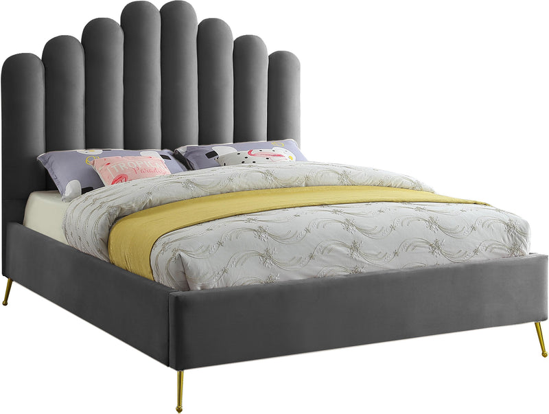 Lily Grey Velvet King Bed - Town Of Bargains Furniture - NY