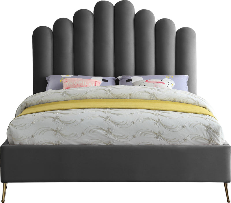 Lily Grey Velvet King Bed - Town Of Bargains Furniture - NY