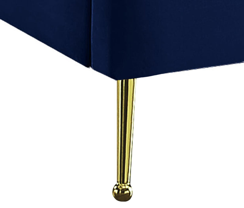 Lily Navy Velvet King Bed - Town Of Bargains Furniture - NY