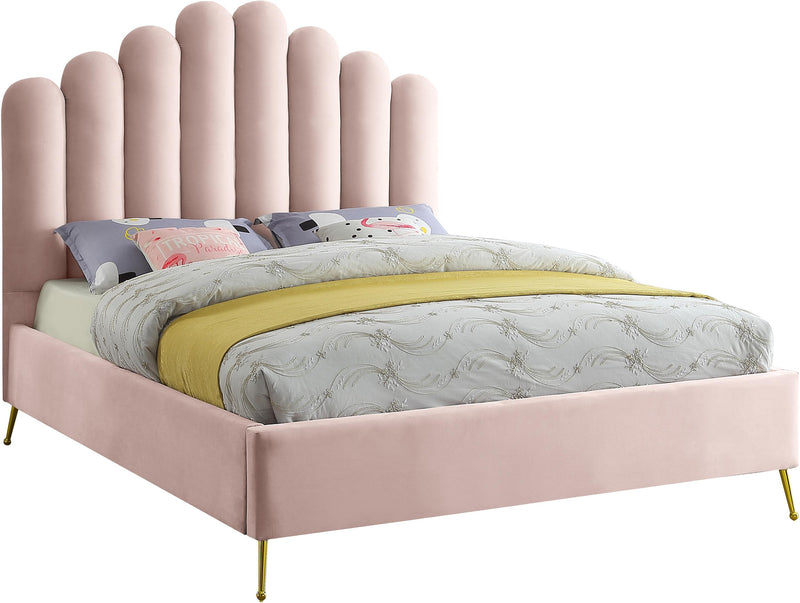 Lily Pink Velvet Queen Bed - Town Of Bargains Furniture - NY