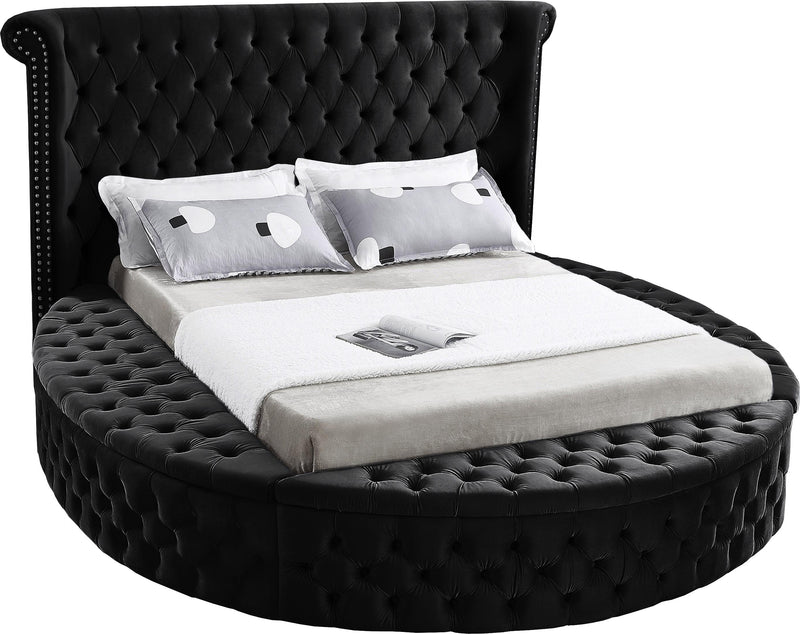 Luxus Black Velvet King Bed (3 Boxes) - Town Of Bargains Furniture - NY