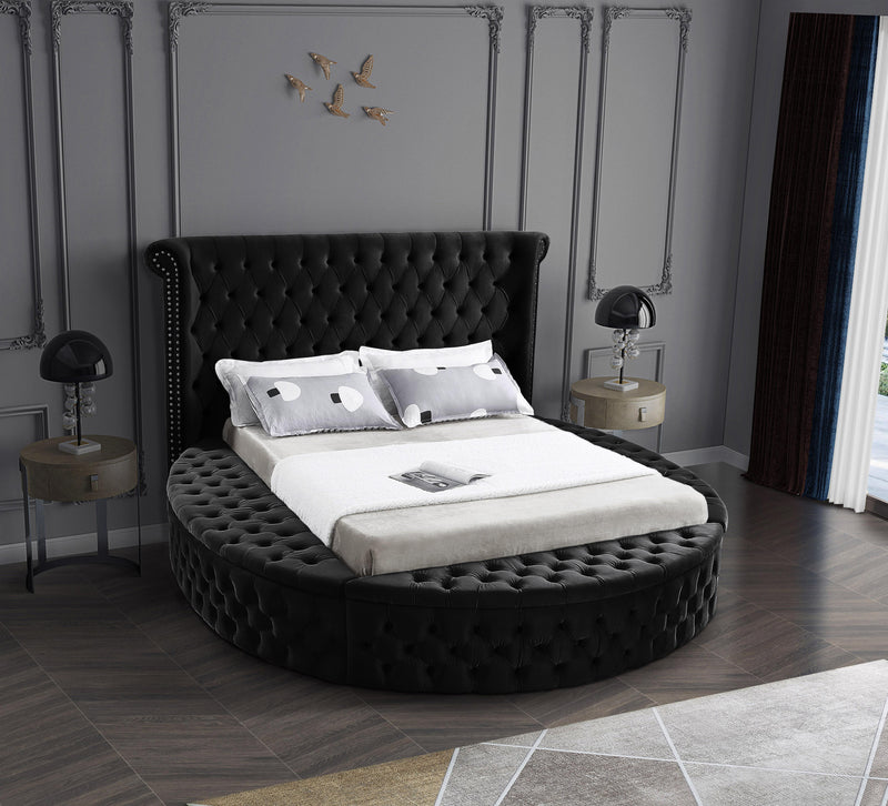 Luxus Black Velvet Queen Bed (3 Boxes) - Town Of Bargains Furniture - NY