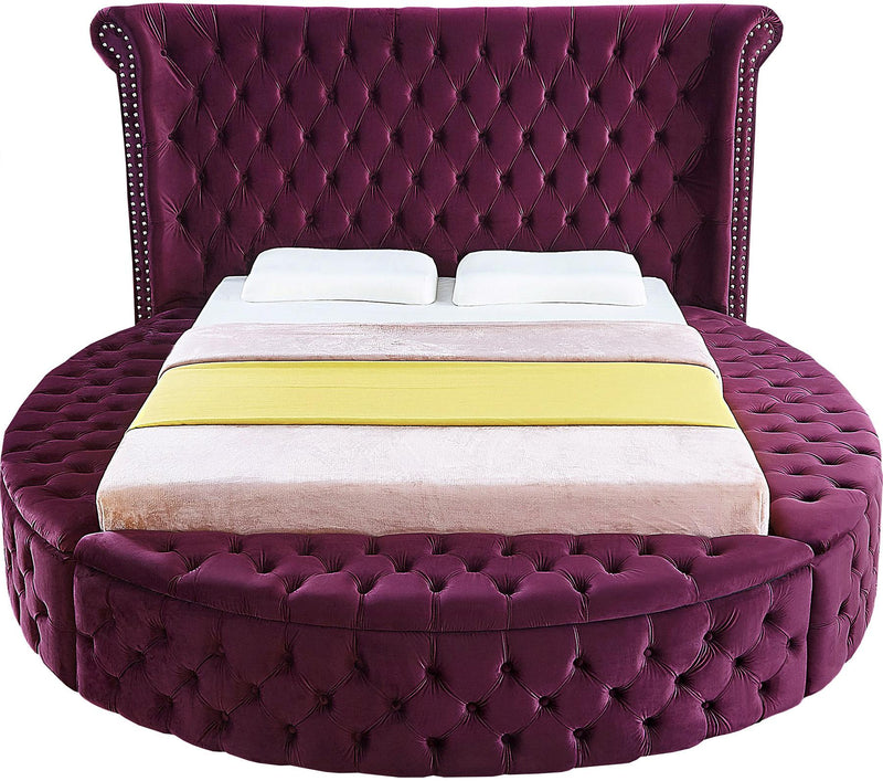 Luxus Purple Velvet King Bed - Town Of Bargains Furniture - NY