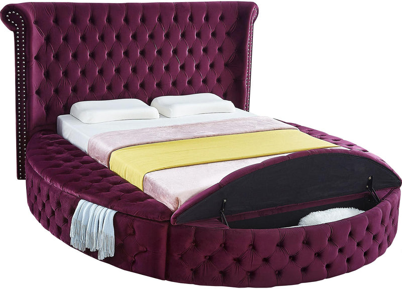 Luxus Purple Velvet King Bed - Town Of Bargains Furniture - NY