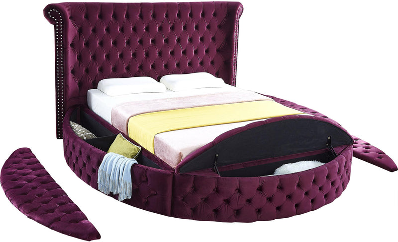 Luxus Purple Velvet King Bed - Town Of Bargains Furniture - NY