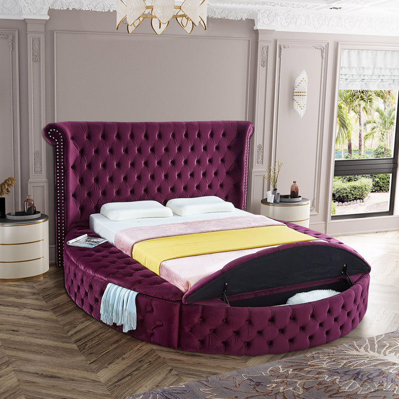 Luxus Purple Velvet King Bed - Town Of Bargains Furniture - NY