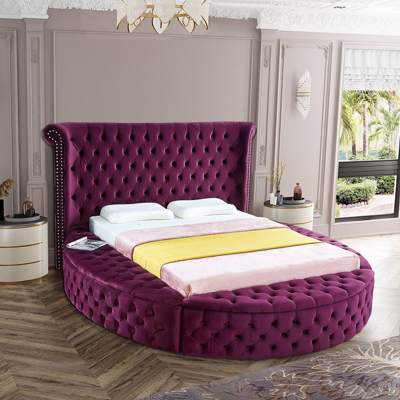 Luxus Purple Velvet King Bed - Town Of Bargains Furniture - NY