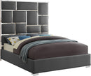 Milan Grey Faux Leather King Bed - Town Of Bargains Furniture - NY