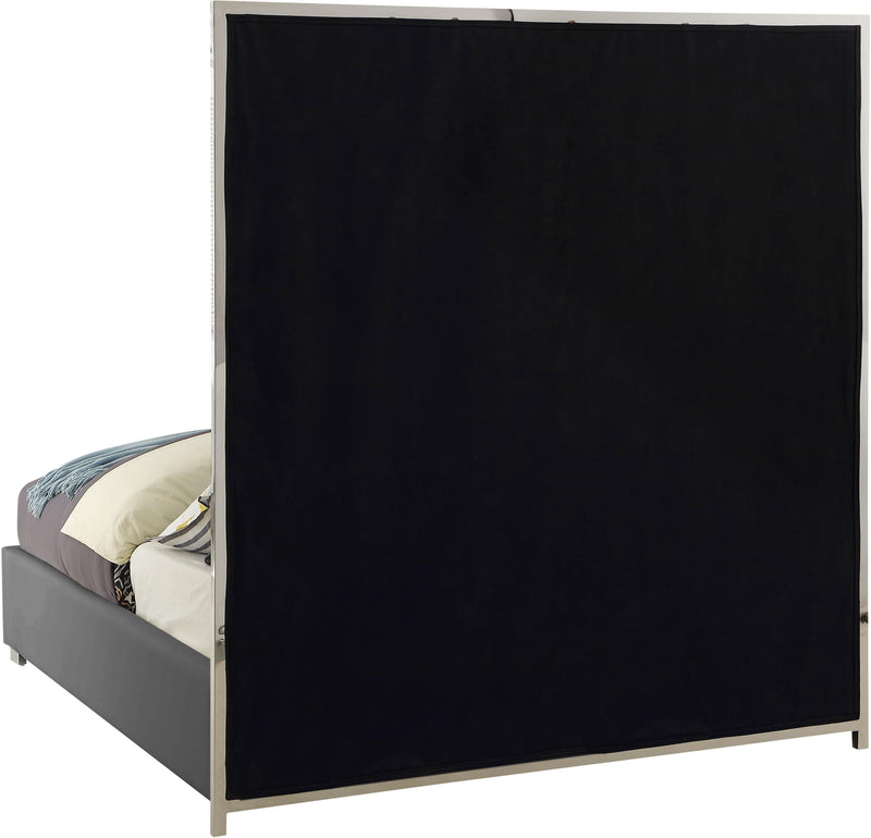 Milan Grey Faux Leather Queen Bed - Town Of Bargains Furniture - NY
