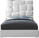Milan White Faux Leather Queen Bed - Town Of Bargains Furniture - NY