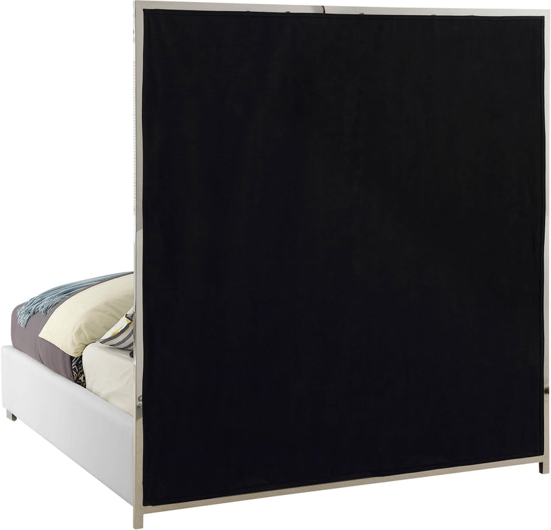 Milan White Faux Leather Queen Bed - Town Of Bargains Furniture - NY