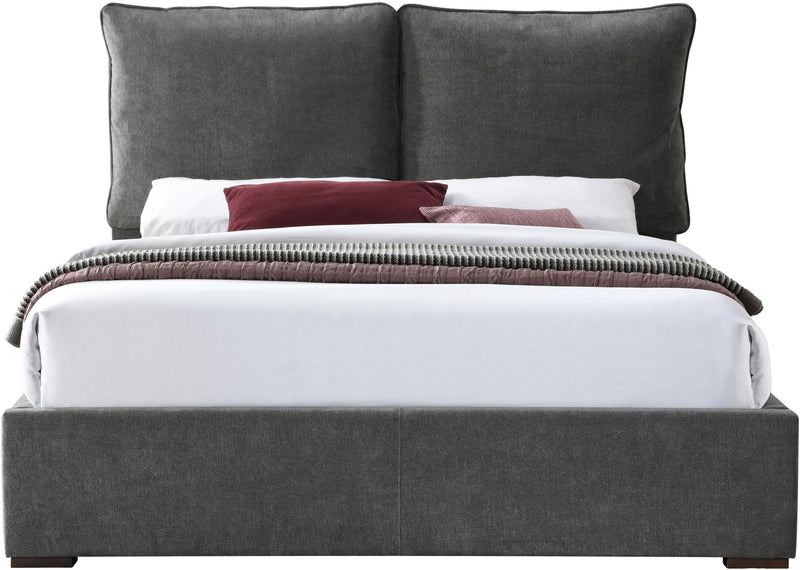 Misha Pepper Black Polyester Fabric Queen Bed (3 Boxes) - Town Of Bargains Furniture - NY
