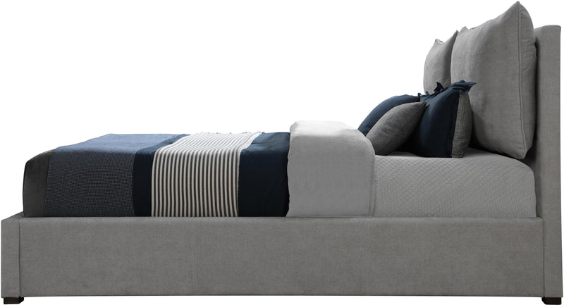 Misha Light Grey Polyester Fabric Queen Bed (3 Boxes) - Town Of Bargains Furniture - NY