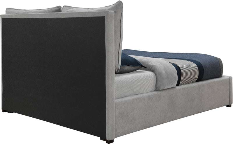 Misha Light Grey Polyester Fabric King Bed (3 Boxes) - Town Of Bargains Furniture - NY