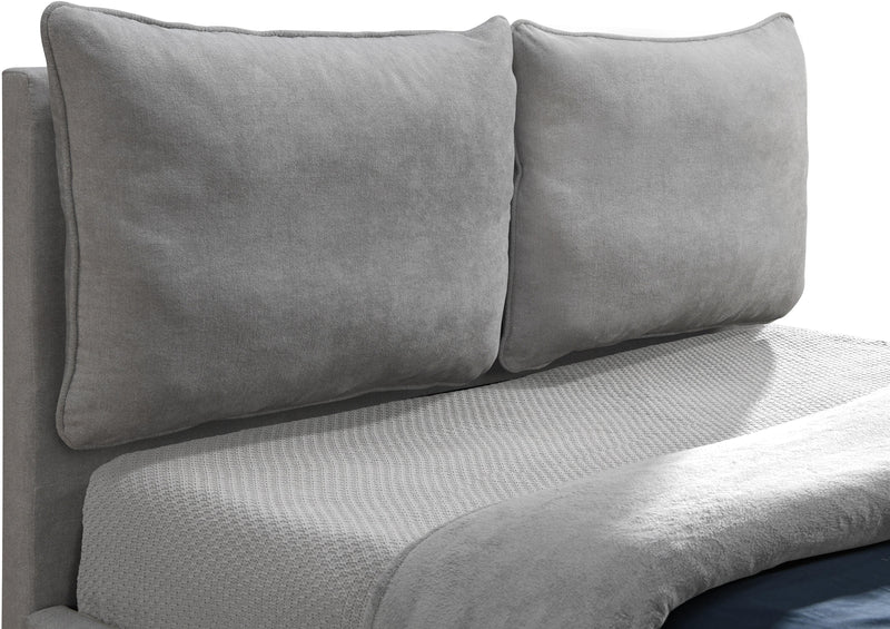 Misha Light Grey Polyester Fabric King Bed (3 Boxes) - Town Of Bargains Furniture - NY