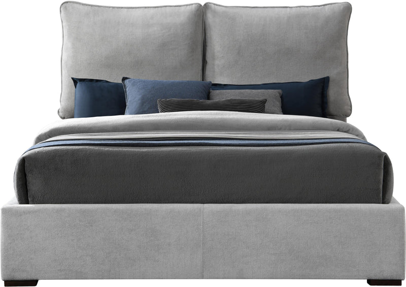 Misha Light Grey Polyester Fabric King Bed (3 Boxes) - Town Of Bargains Furniture - NY