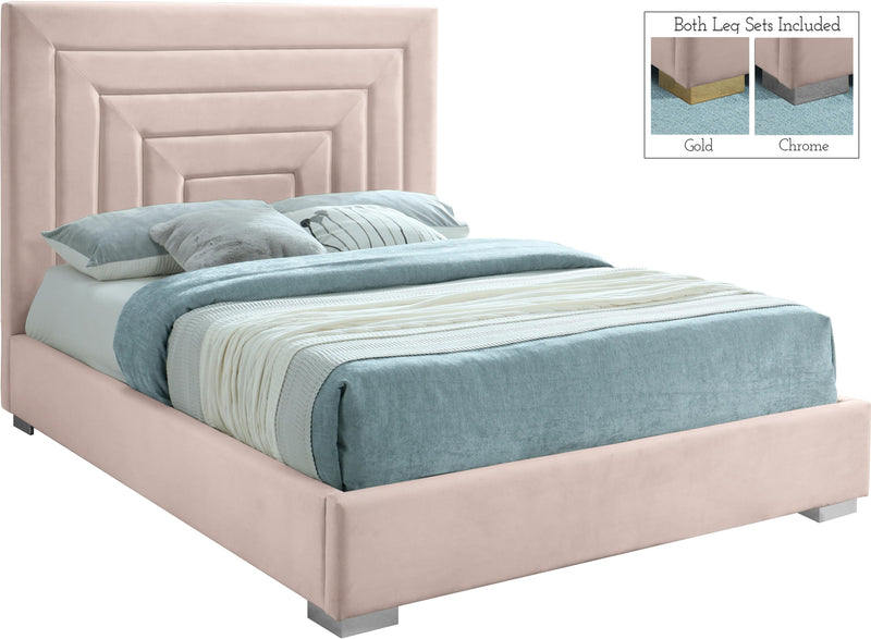 Nora Pink Velvet King Bed - Town Of Bargains Furniture - NY