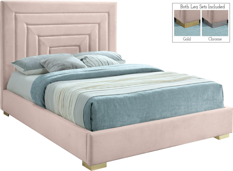Nora Pink Velvet King Bed - Town Of Bargains Furniture - NY