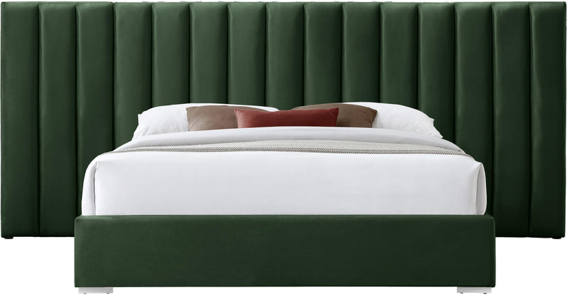 Pablo Green Velvet Queen Bed