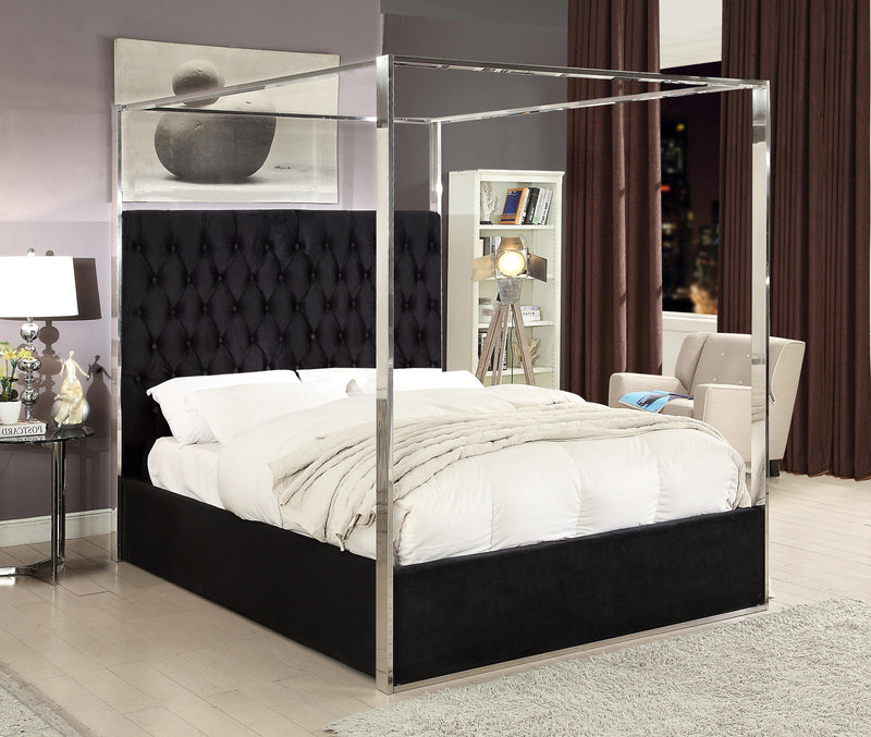 Porter Black Velvet Queen Bed - Town Of Bargains Furniture - NY