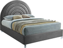 Rainbow Grey Velvet King Bed