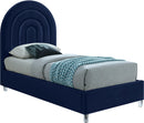 Rainbow Navy Velvet Twin Bed