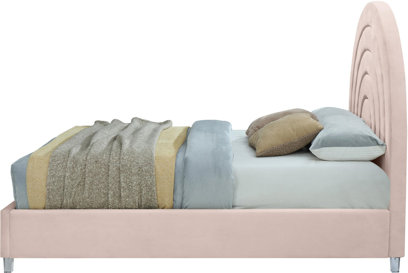 Rainbow Pink Velvet King Bed - Town Of Bargains Furniture - NY