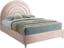 Rainbow Pink Velvet King Bed