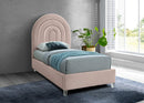 Rainbow Pink Velvet Twin Bed