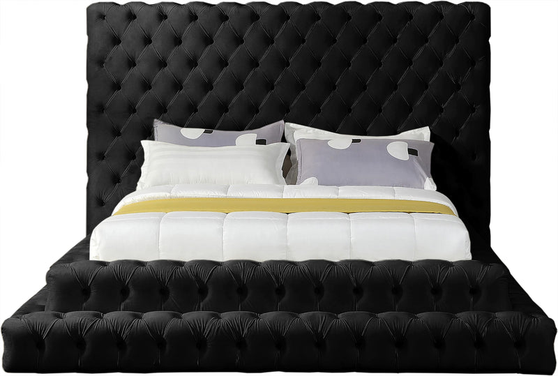 Revel Black Velvet Queen Bed (3 Boxes)