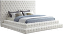 Revel Cream Velvet King Bed (3 Boxes)