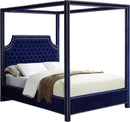 Rowan Navy Velvet King Bed (3 Boxes)